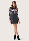 Glenna skirt in herringbone fabric BLU GRAFITE Woman image number 1