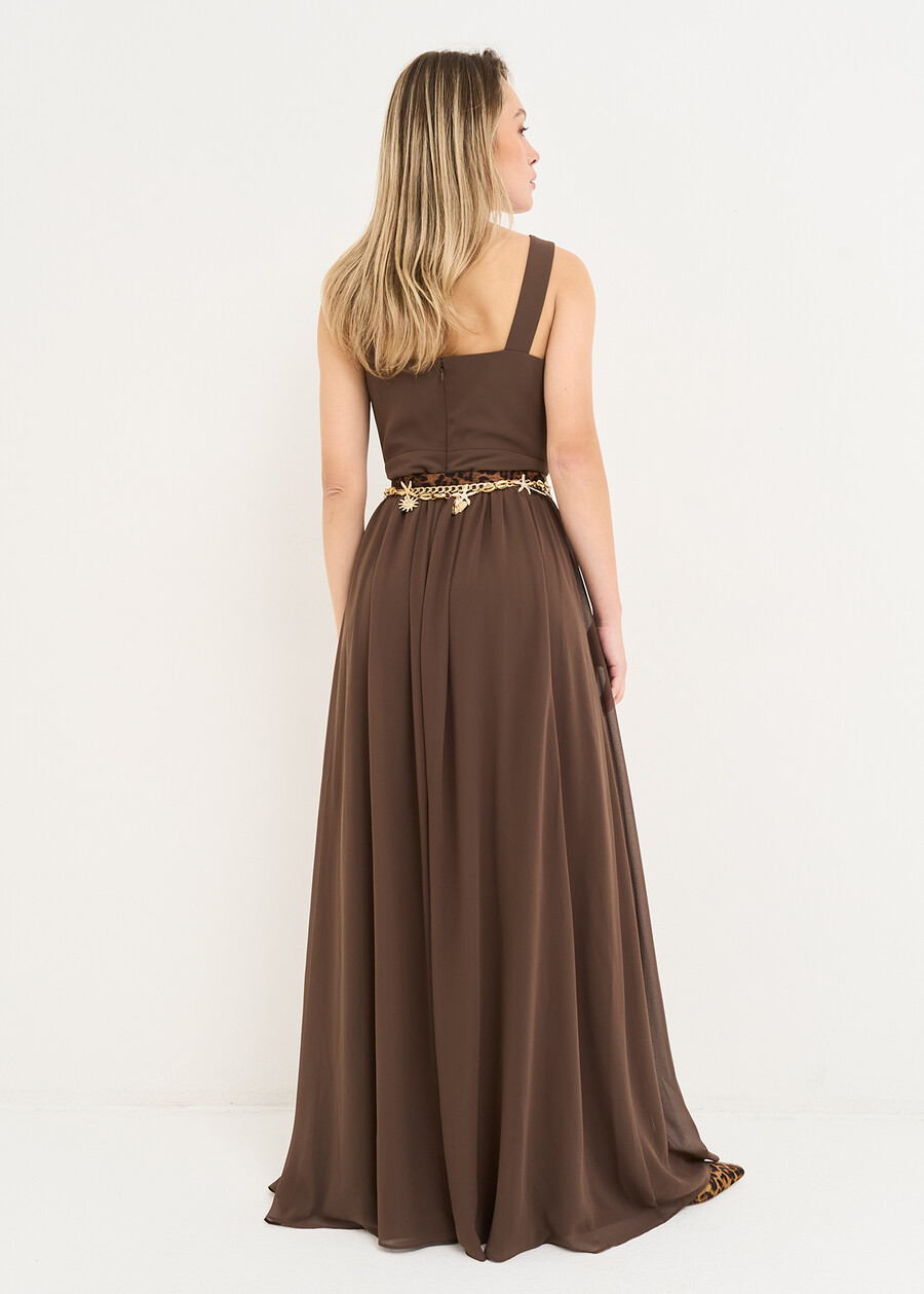 Alexis draped long dress MARRONE Woman , image number 4