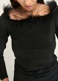 Skye lurex top with feather detail NERO Woman image number 2