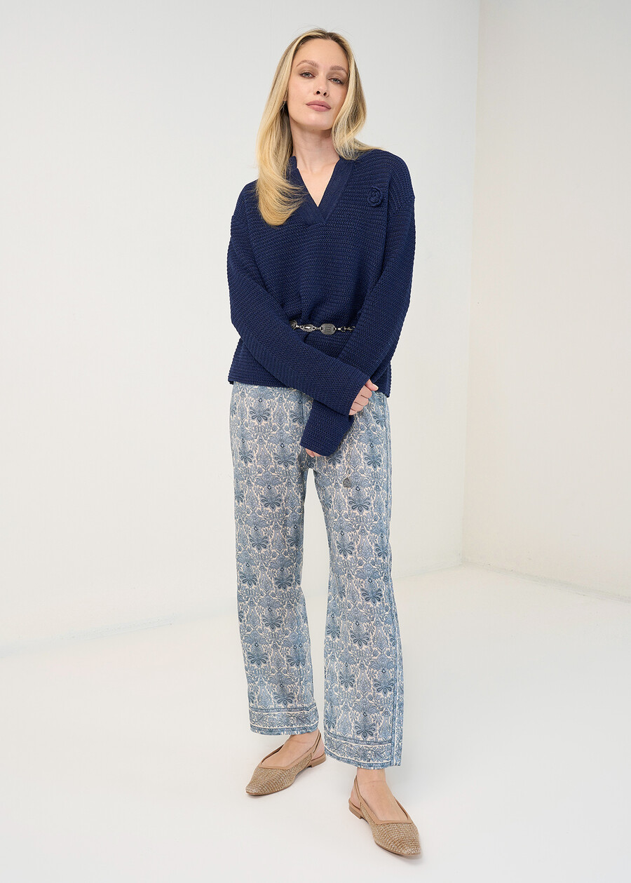 Maglia Margot scollo a V MARRONEBLU Donna , immagine n. 4