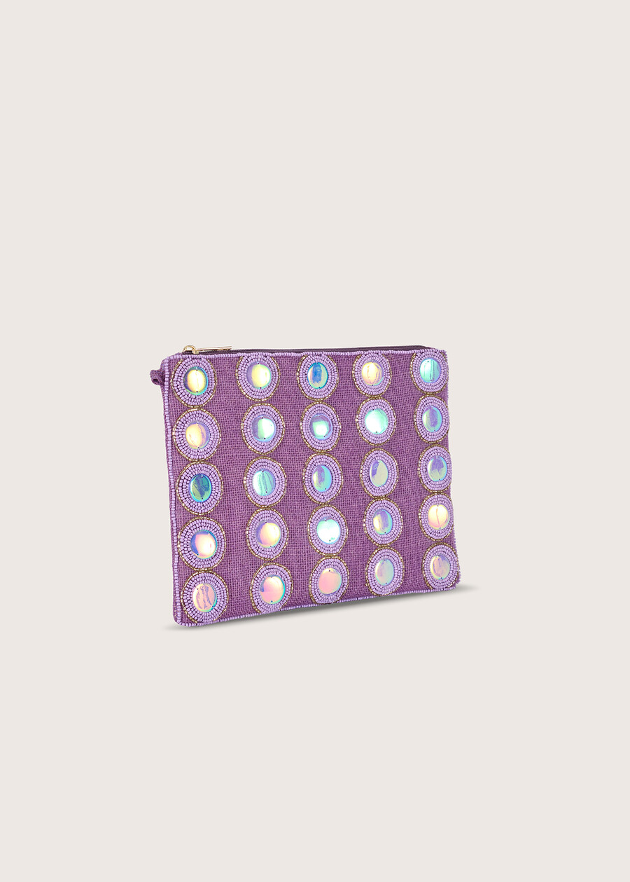 Bolla clutch bag with beads and paillettes ROSA CANDY Woman , image number 2