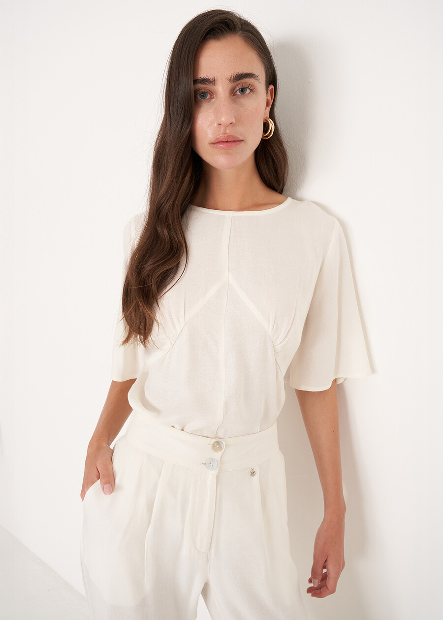 Blusa Bally In 100% Viscosa MARRONE JAVABIANCO BURRO Donna , immagine n. 1