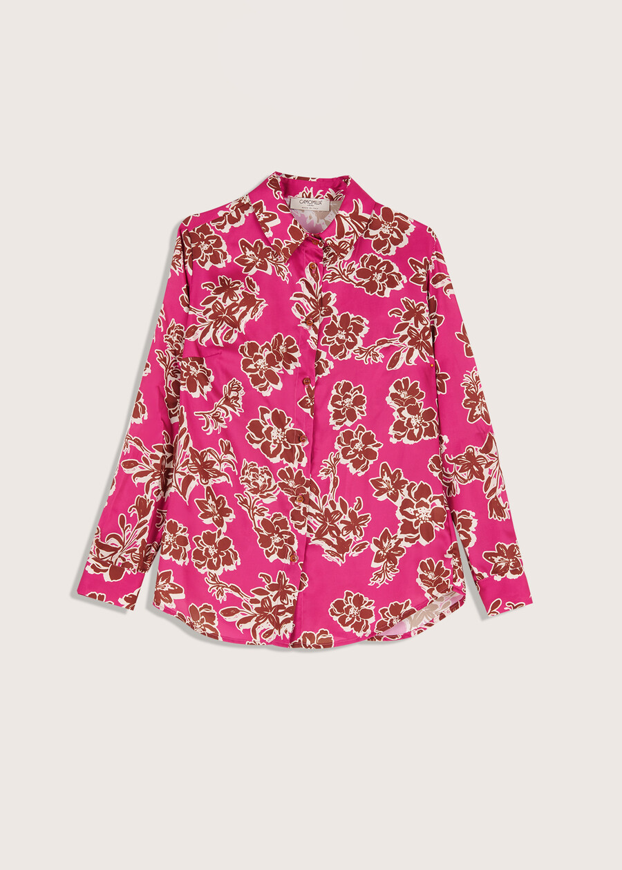 Camicia Alessia in tessuto satin VIOLA BEGONIAVERDE POKER Donna , immagine n. 5