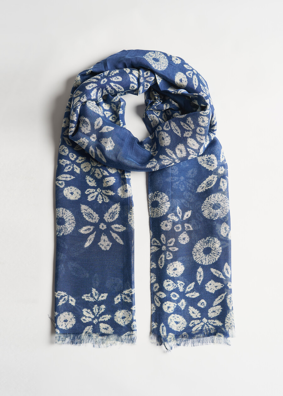 Sciarpa Sibyl con fiori stilizzati MARRONEBLU Donna , immagine n. 1