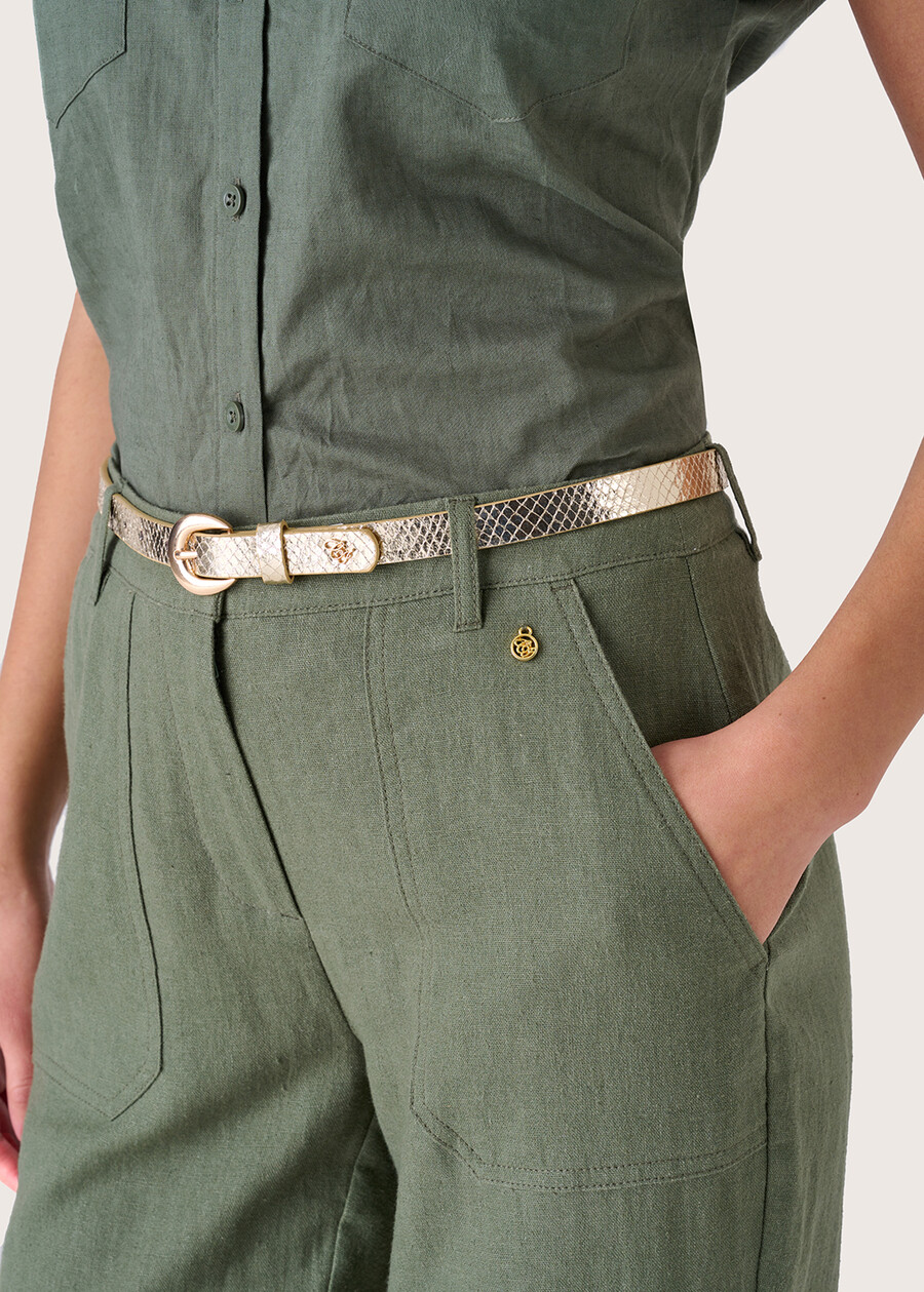 Pantaloni Paris in lino e cotone VERDE TIMOBLU AVION Donna , immagine n. 2