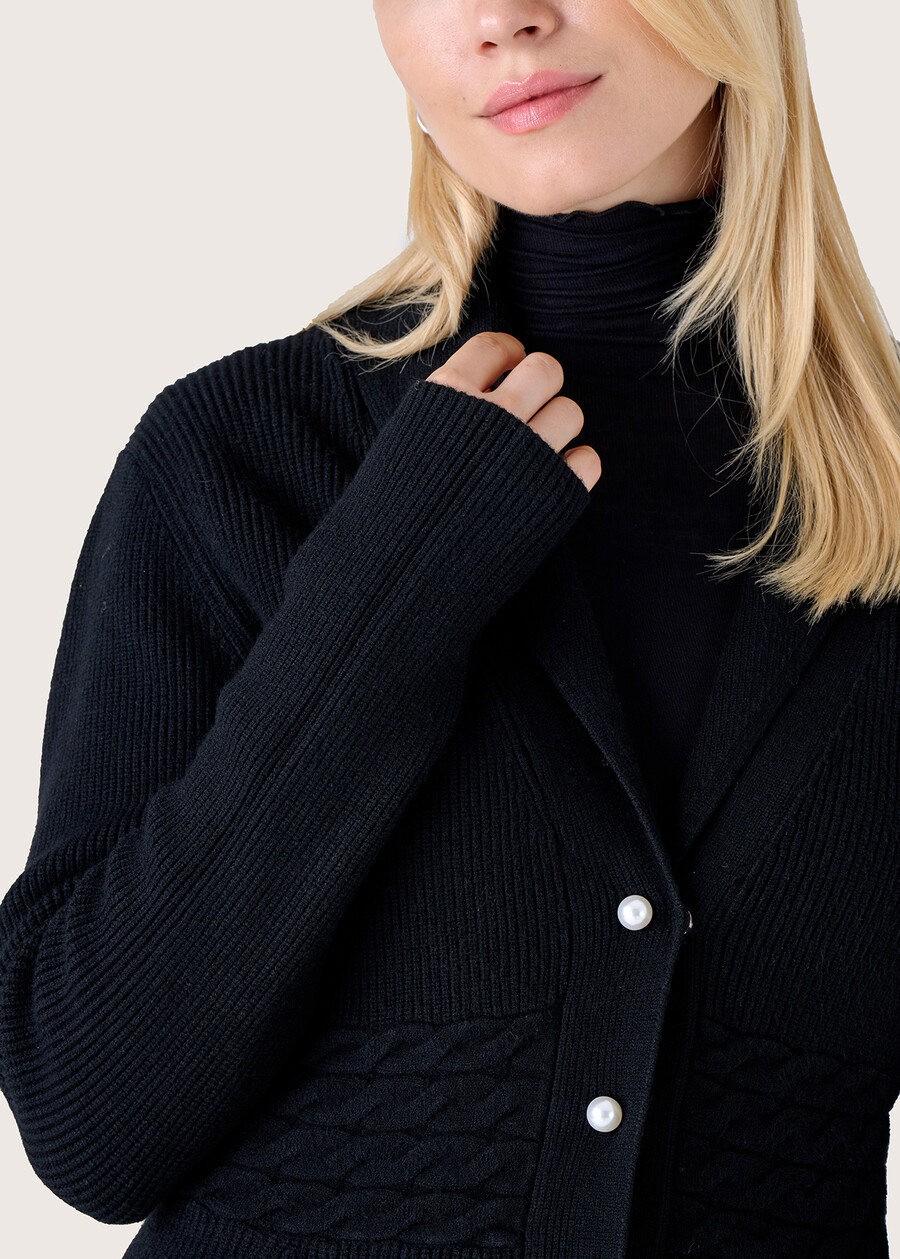 Cardigan Chechu in maglia NERO BLACK Donna , immagine n. 2