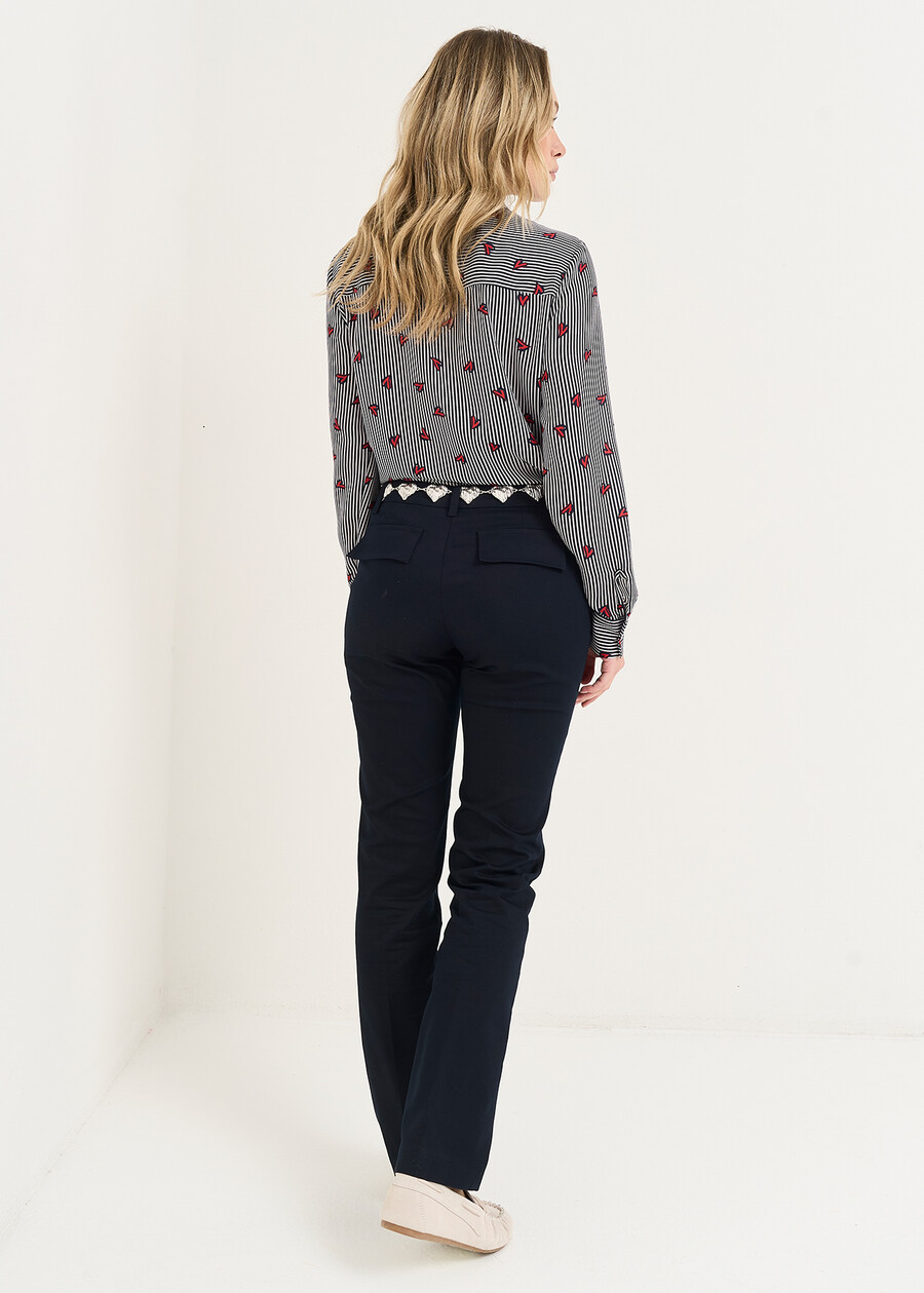 Pantaloni Pablos in cotone slim BLU Donna , immagine n. 3