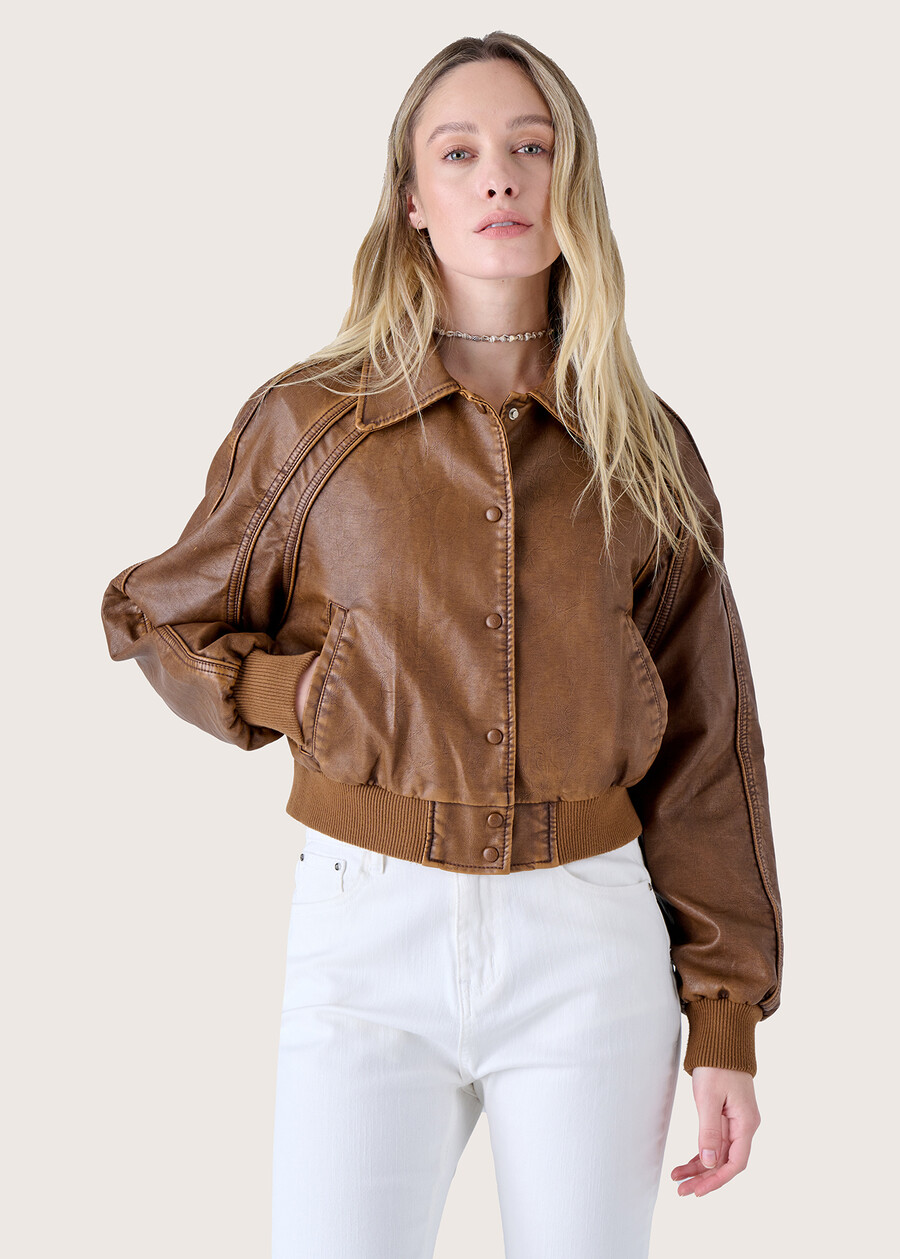 Georgia eco-leather jacket BEIGE DUNE Woman , image number 3