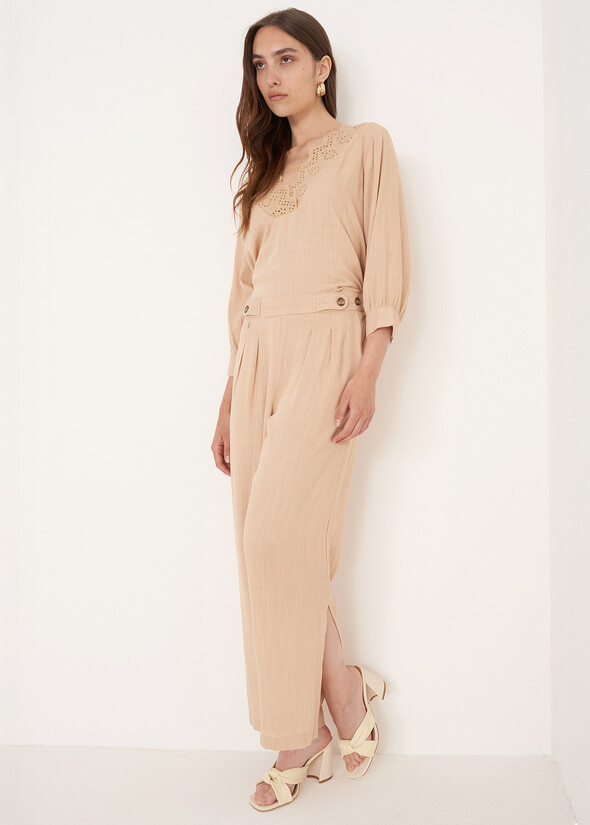 Pantaloni Penny in viscosa e lino
 BEIGE DOESKIN  Donna null