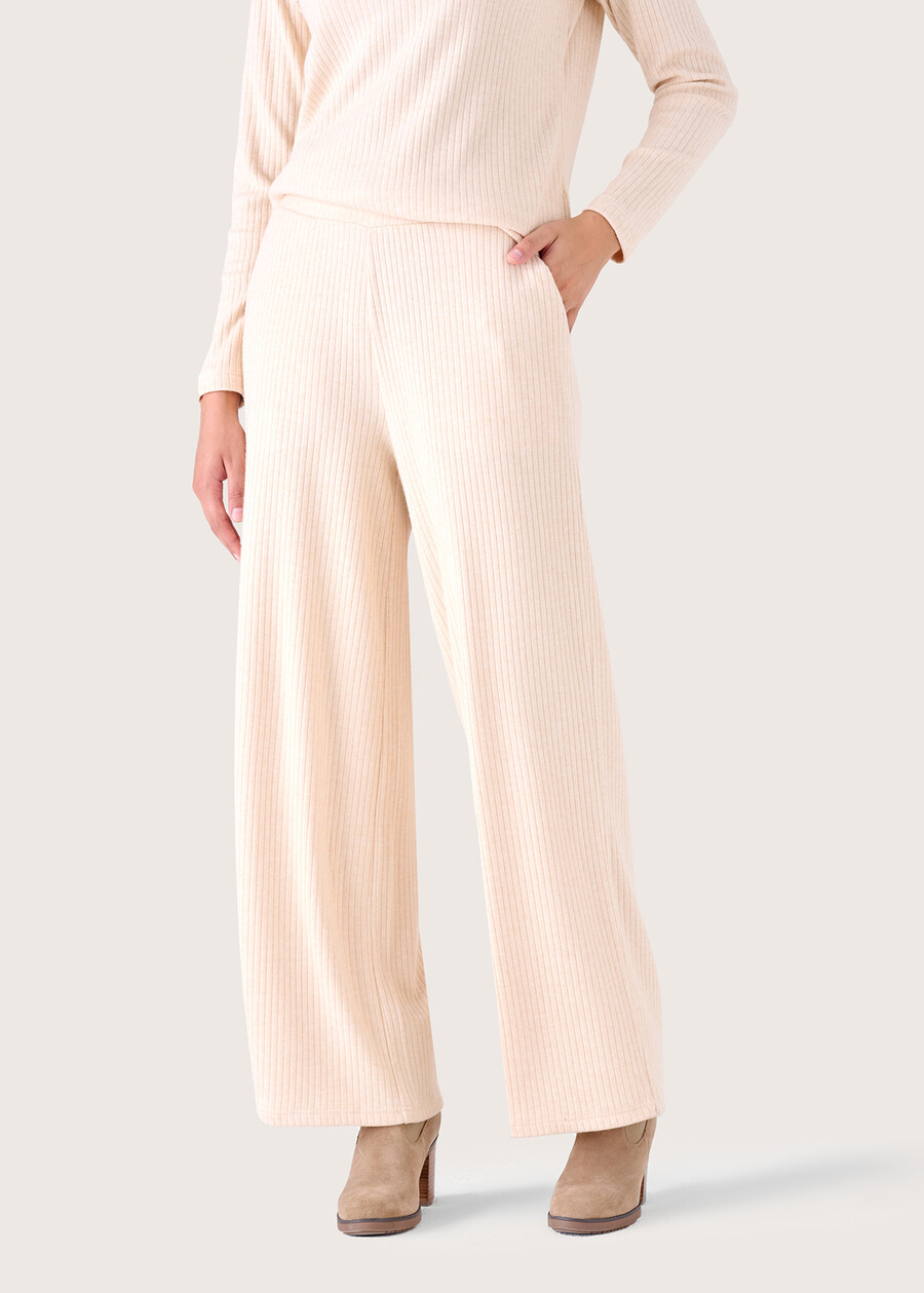 Piapia ribbed trousers BEIGE CREAM Woman , image number 2