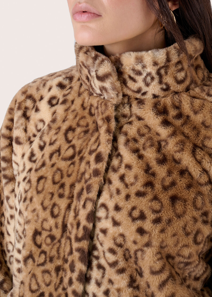 Eco-pelliccia animalier Ganda BEIGE CAMMELLO Donna , immagine n. 5