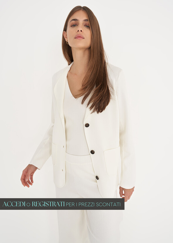 Cardigan Gianitoba modello blazer BIANCO BURRO Donna null