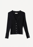 Cher cardigan with pearl-effect buttons NERO BLACK Woman image number 5