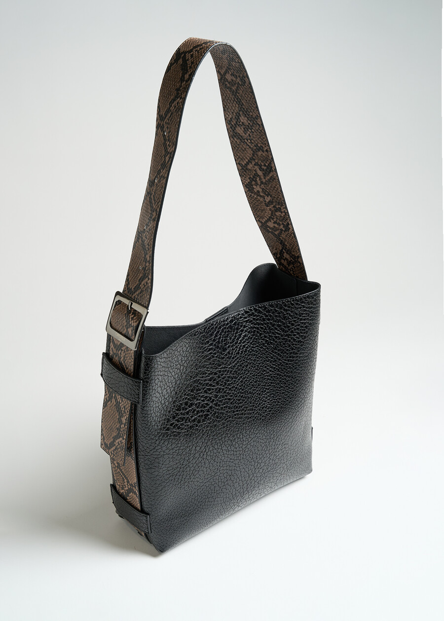 Borsa a secchiello Baja stampa cervo NERO Donna , immagine n. 2