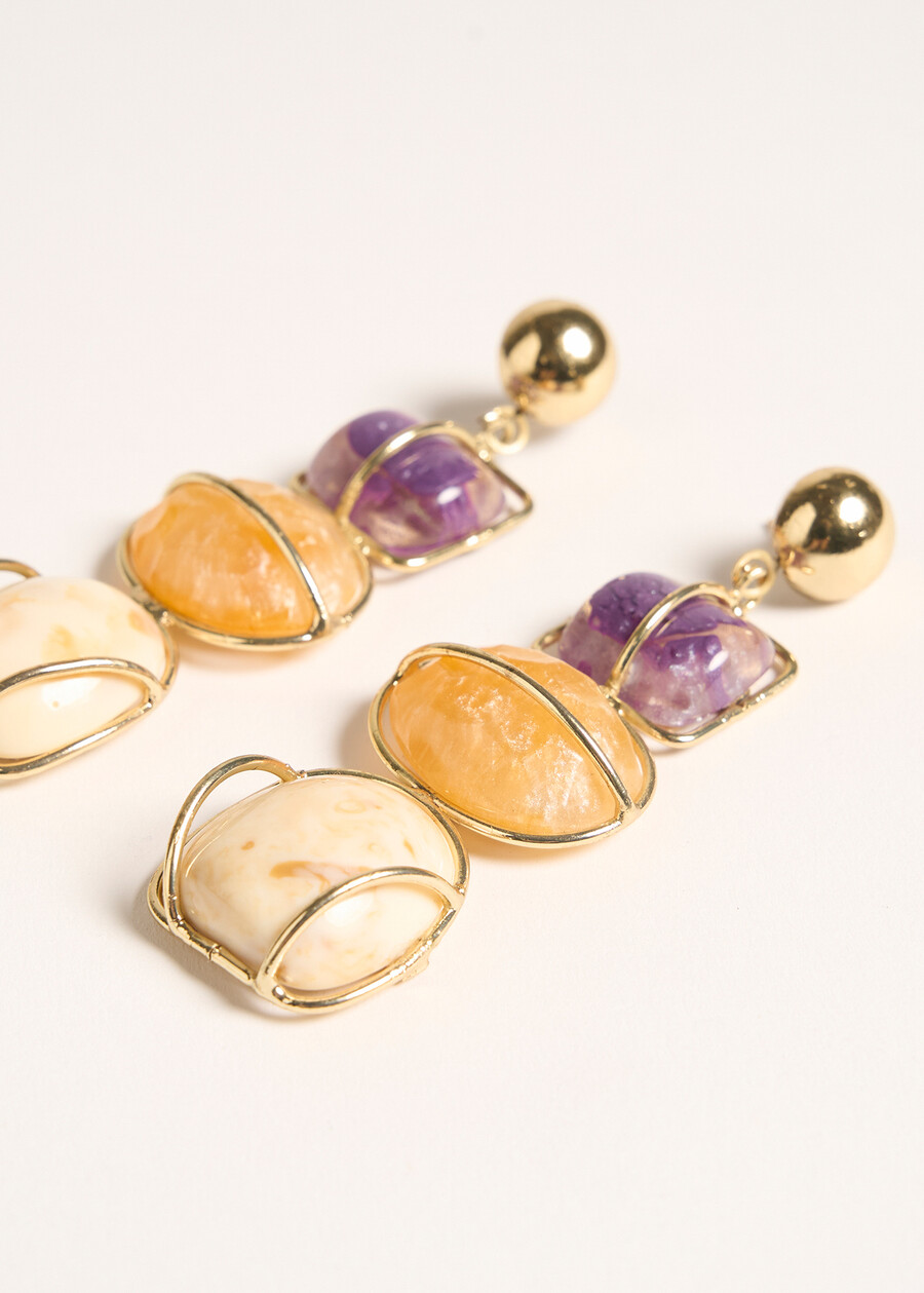 Gwen drop earrings with stones GOLD Woman , image number 3