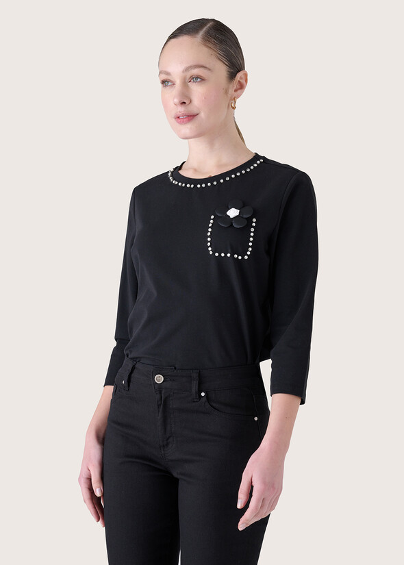 T-shirt Shimmy in cotone NERO BLACK Donna null