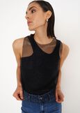 Top Tania in tessuto mesh ROSA NUDONERO BLACK Donna immagine n. 1