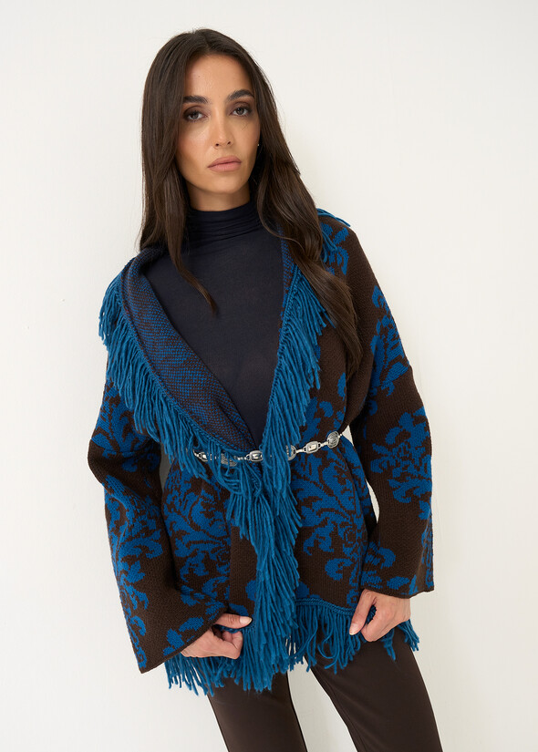 Micaela fringe jacquard cardigan MARRONE Woman null