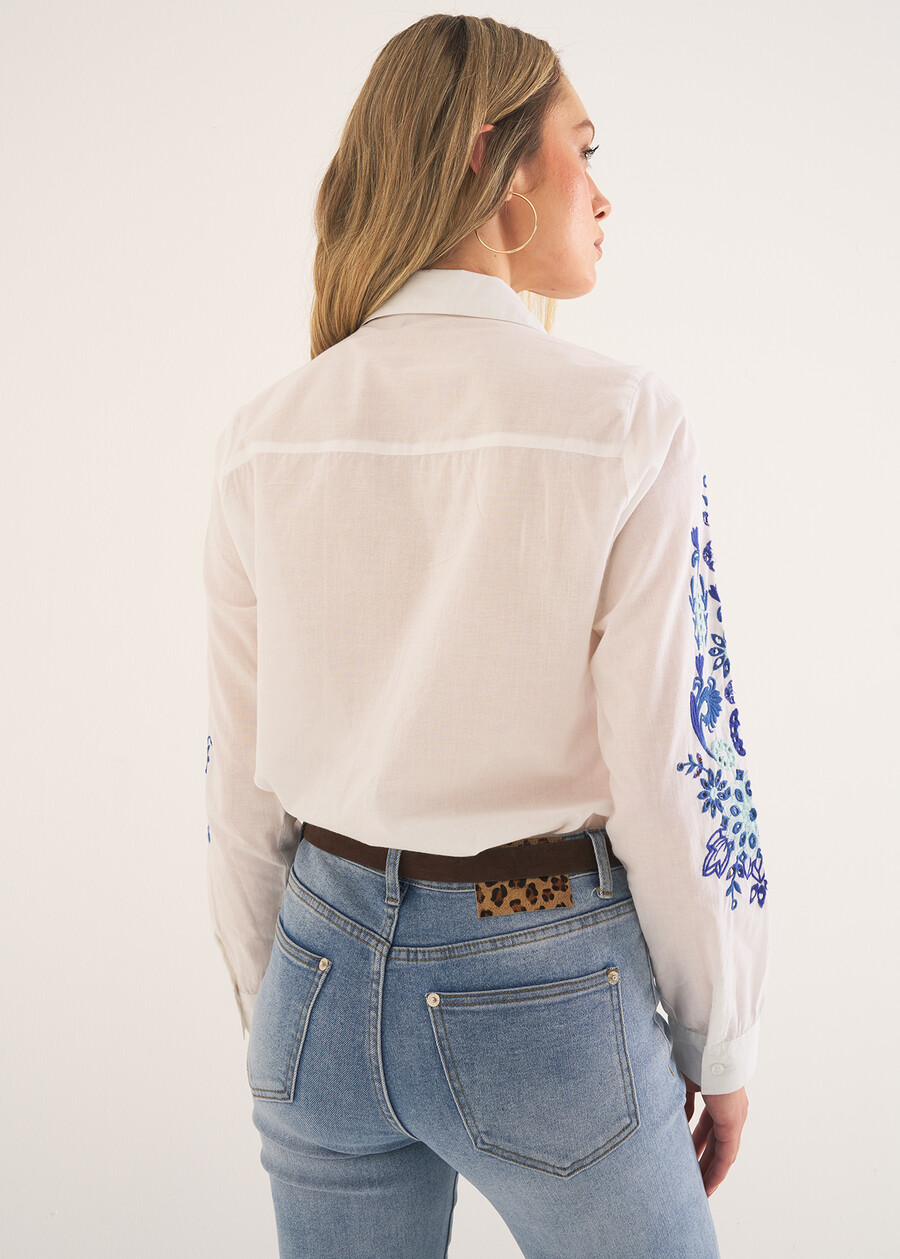 Carolyn embroidered cotton shirt BIANCO WHITE Woman , image number 3