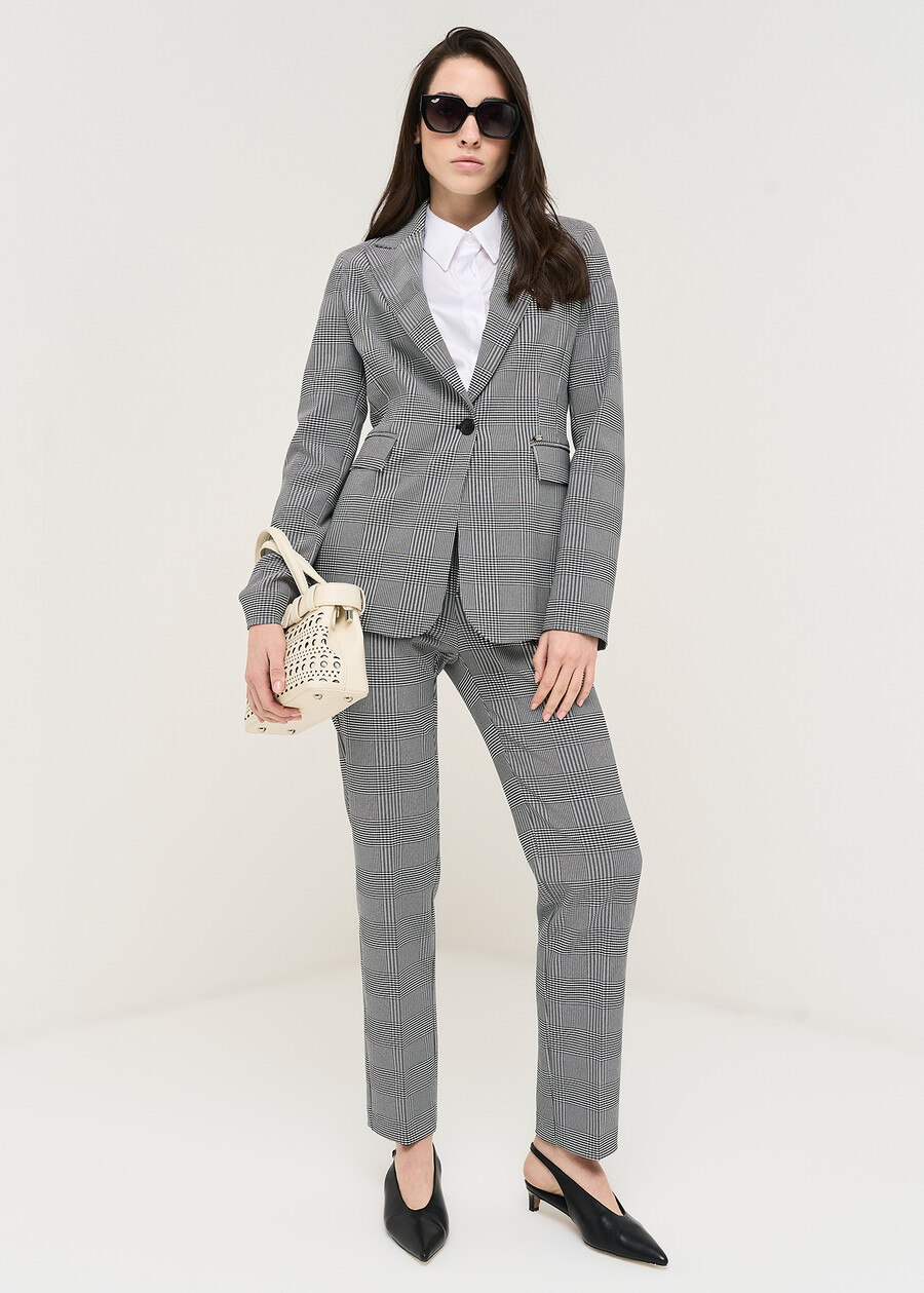 Alice micro check trousers NERO BLACK Woman , image number 1