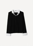 Myka knit with polka collar NERO BLACKBEIGE ECRU Woman image number 4