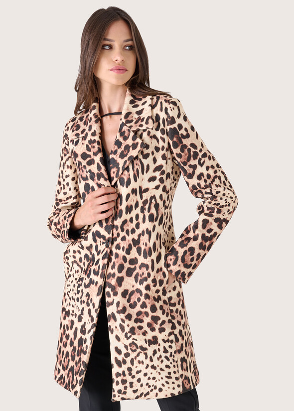 Kelly leopardier print coat BEIGE Woman null
