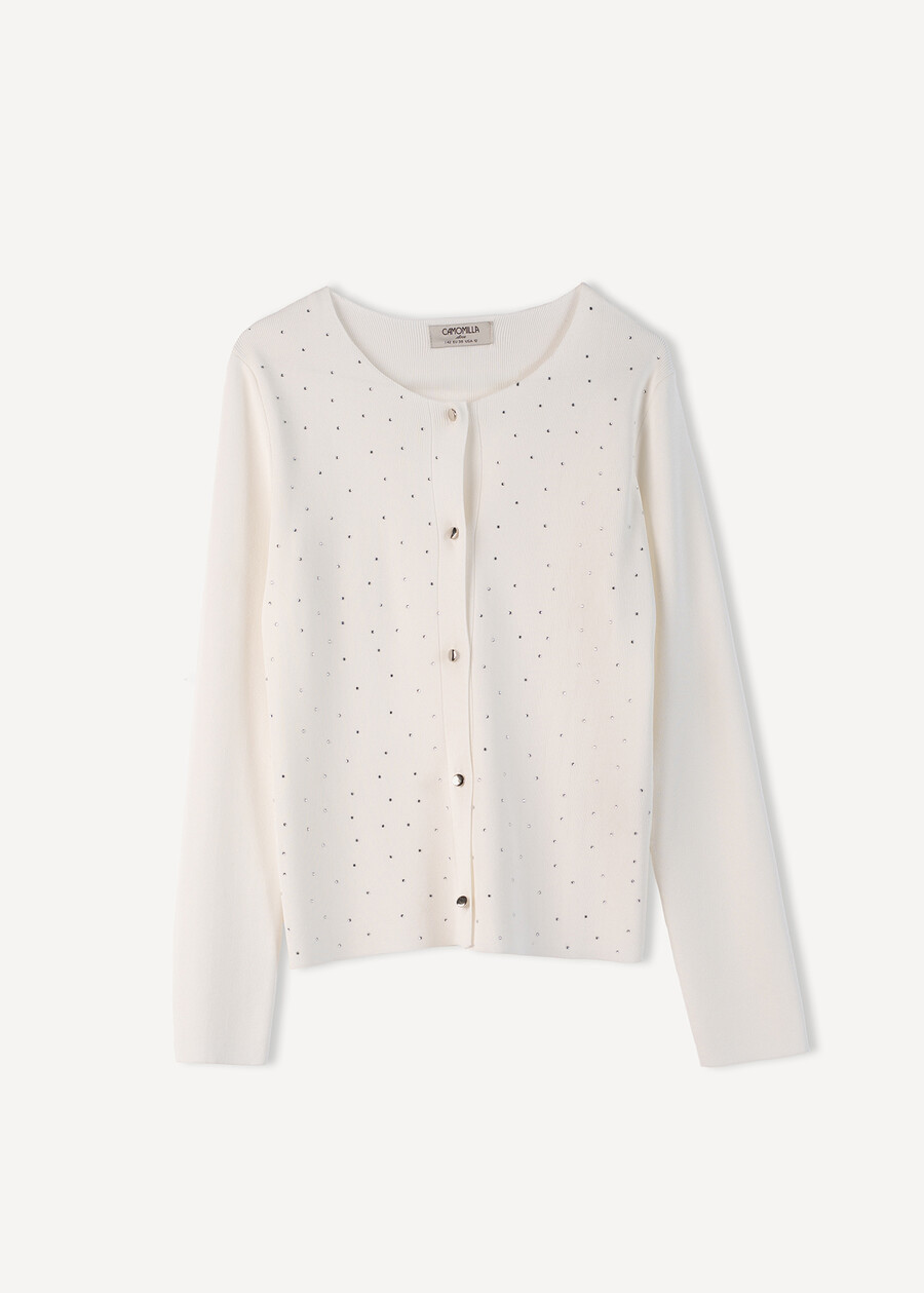 Cardigan Charil con strass BIANCO WHITE Donna , immagine n. 5