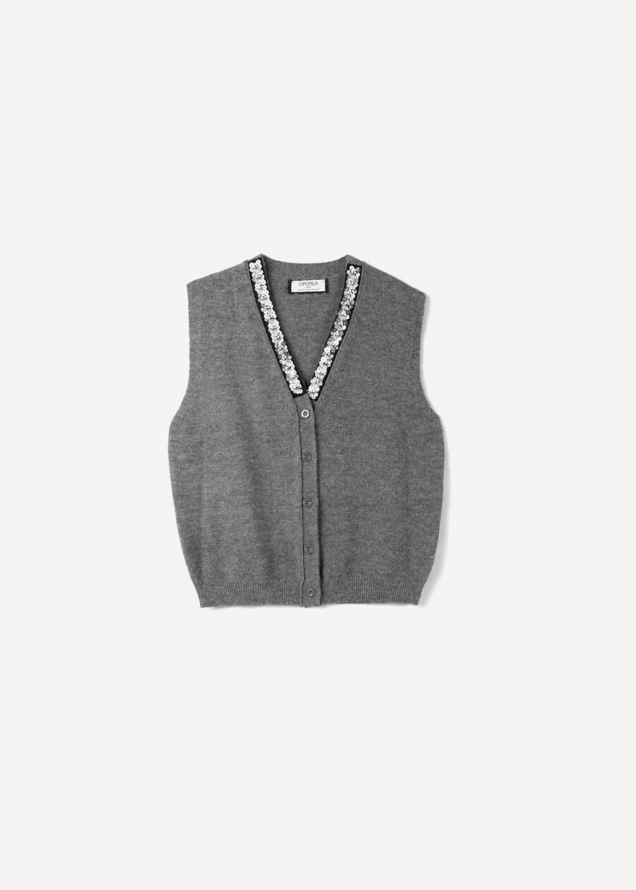 Gilet Gioel con paillettes GRIGIO MEDIUM GREYVIOLA VINACCIA Donna , immagine n. 5