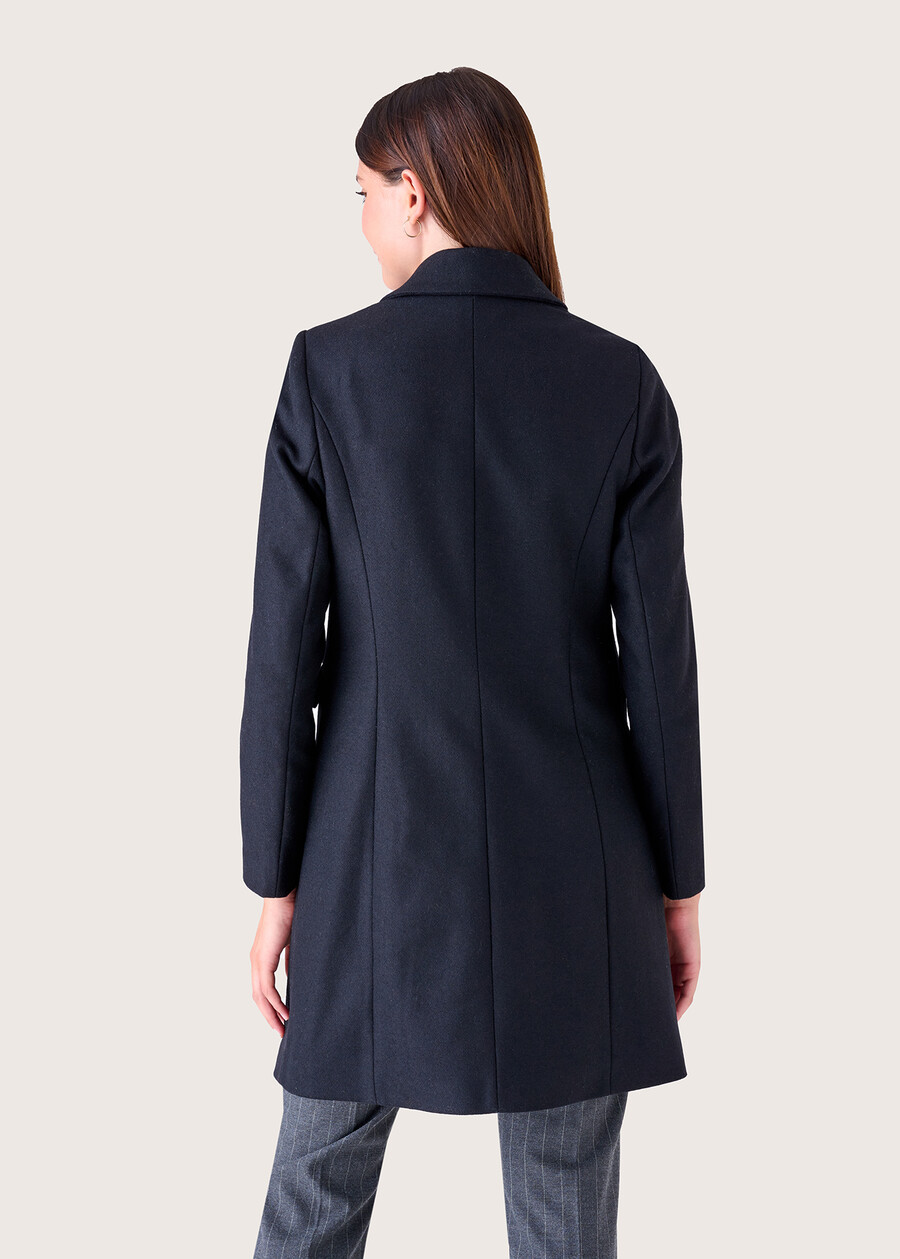 Cappotto Clotilde in panno NERO BLACKGRIGIO MEDIUM GREY Donna , immagine n. 4