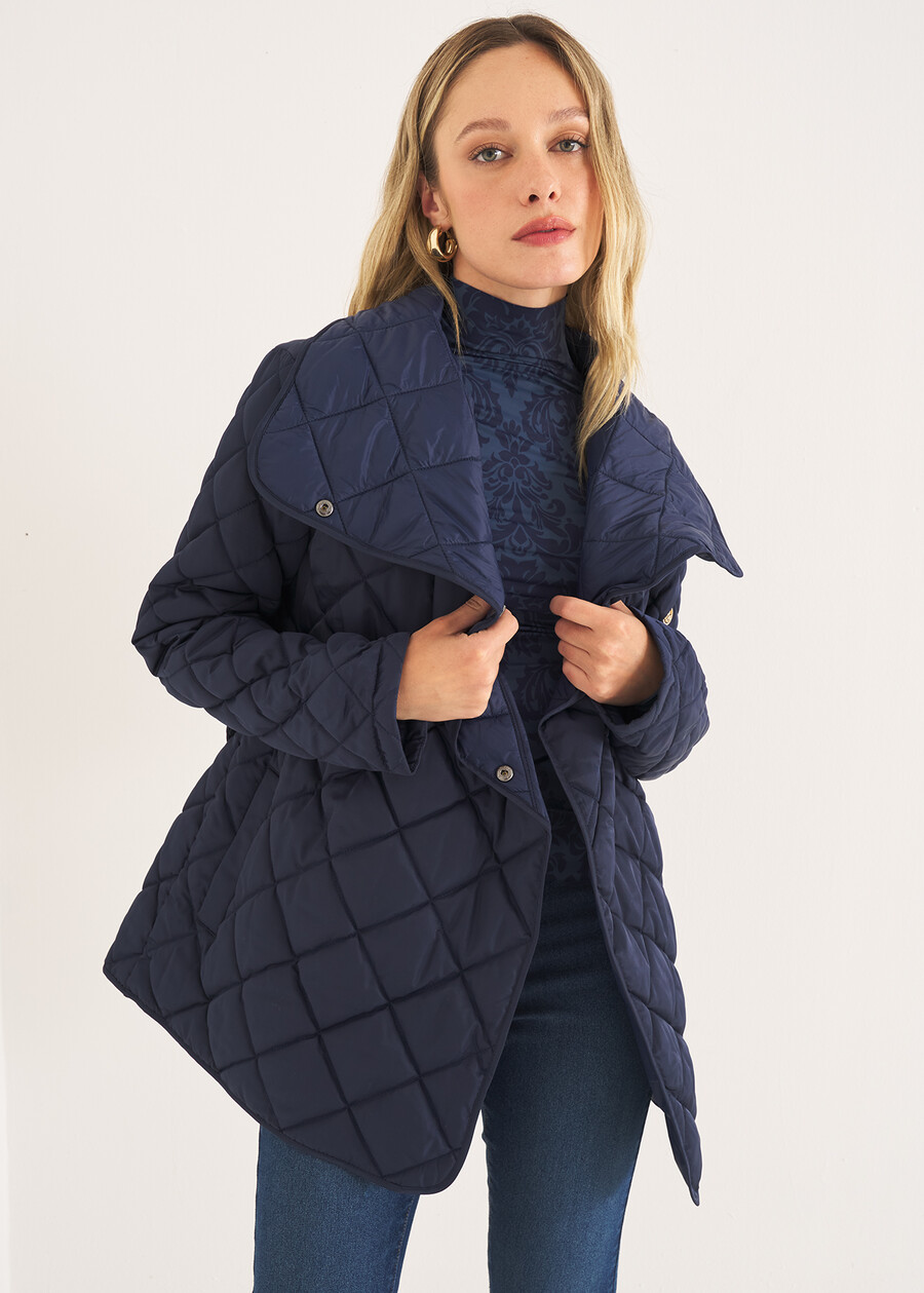 Piumino Paggy con cintura BLU MIDNIGHTVIOLA VINACCIA Donna , immagine n. 2