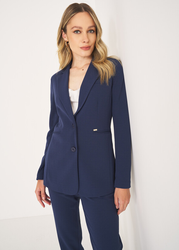 Giacca Giselle-N in screppino BLU MIDNIGHT Donna null