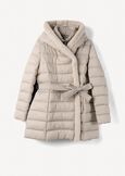 Portos long padded coat with belt NERO BLACKGRIGIO PERLA Woman image number 6