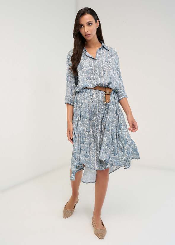 Abito lungo Adel con bottoni CELESTE FIORDALISO Donna null