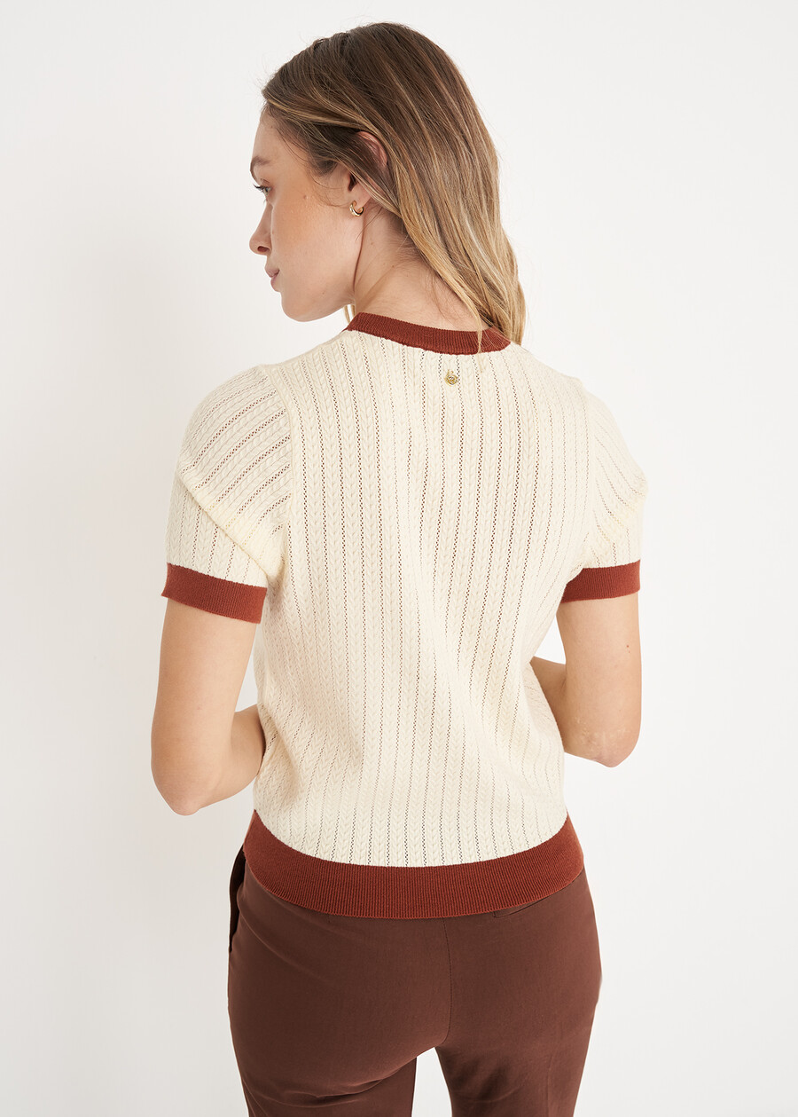 Six knitted t-shirt BEIGE AVENANERO BLACK Woman , image number 3
