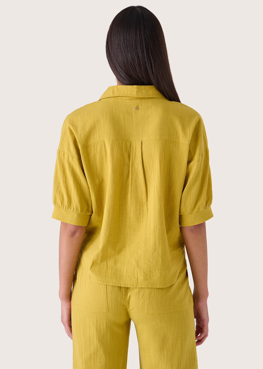 Camicia Camy in misto lino e cotone GIALLO MANGO Donna , immagine n. 3