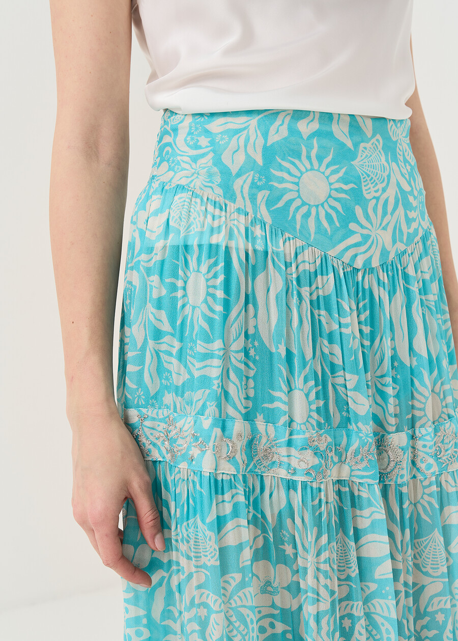 Garcia tiered long skirt AZZURO AZZURRO Woman , image number 3