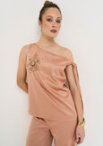 Thomas top with jewel embroidery ARANCIONE Woman image number 1