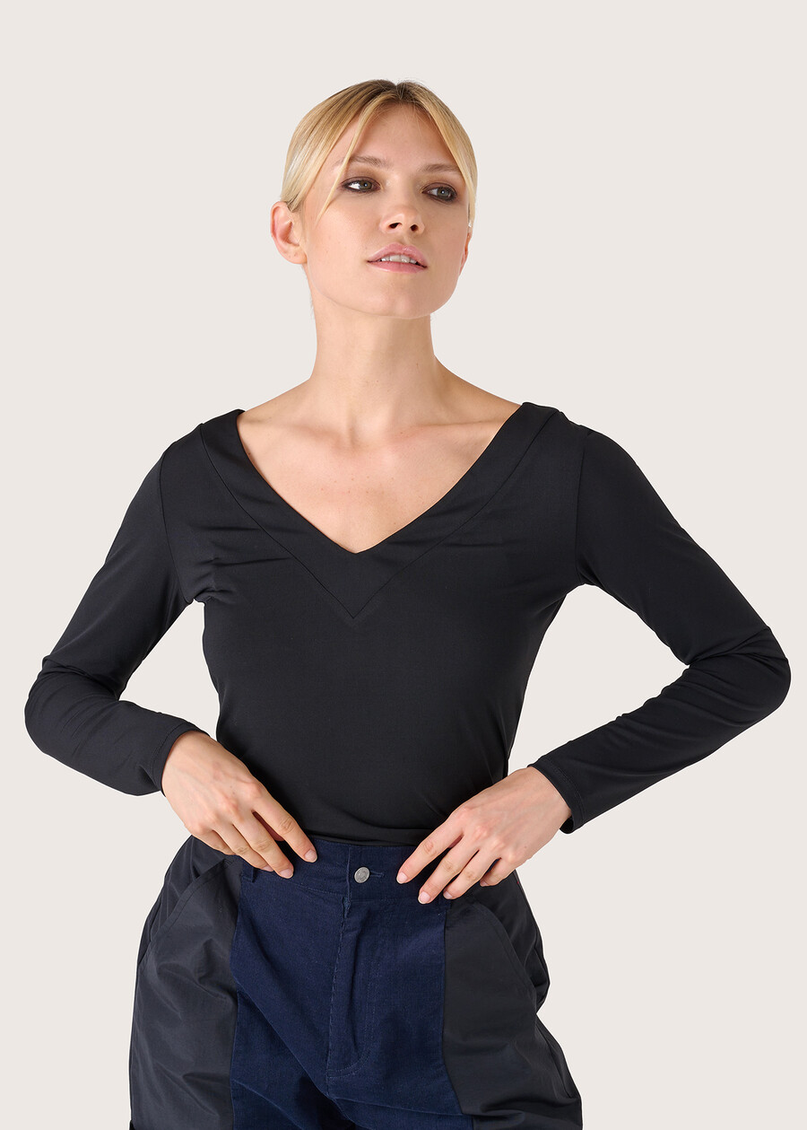 Asia jersey t-shirt NERO BLACKBEIGE LANA Woman , image number 1