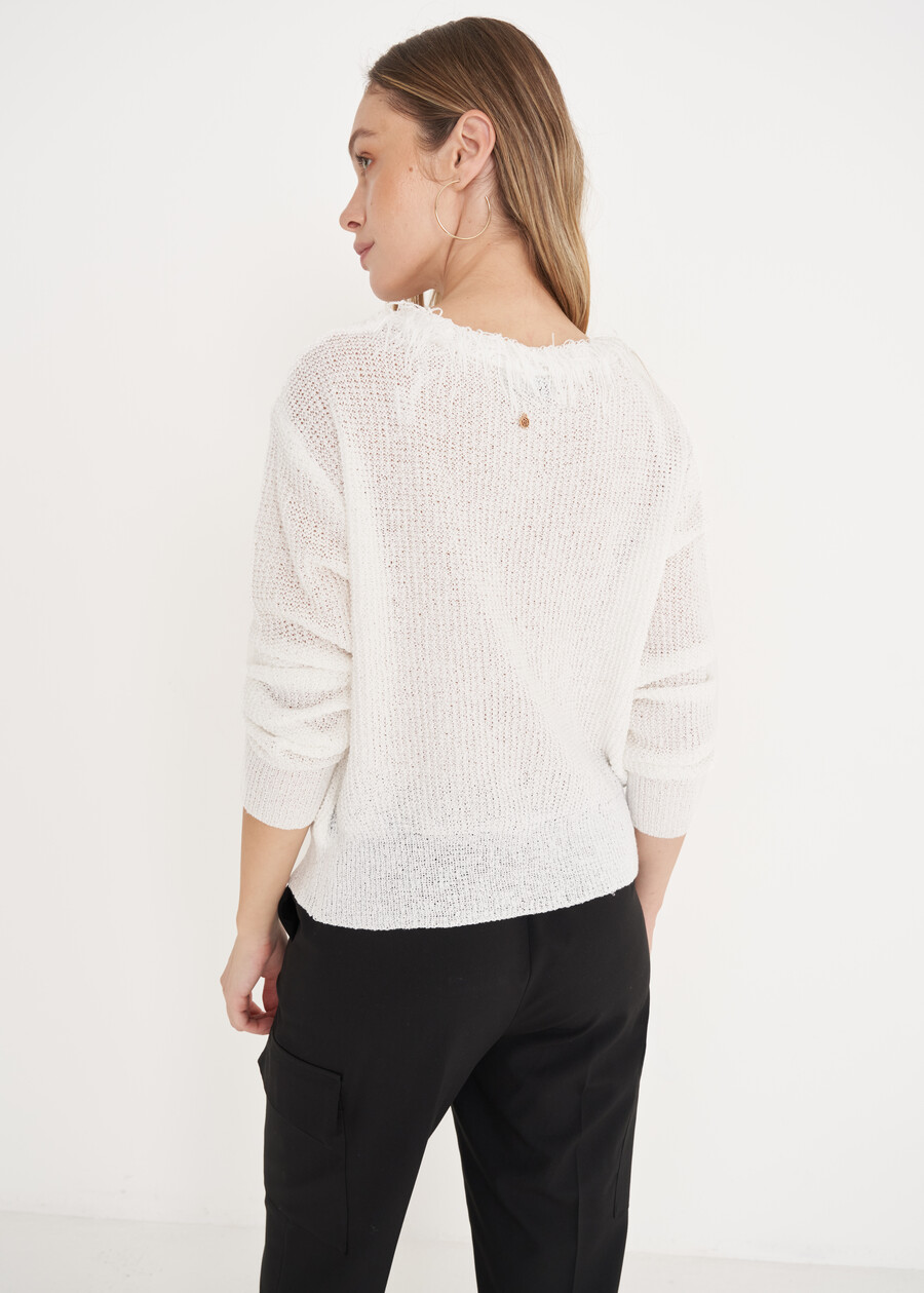 Cardigan Cloe in filo BIANCO WHITE Donna , immagine n. 3