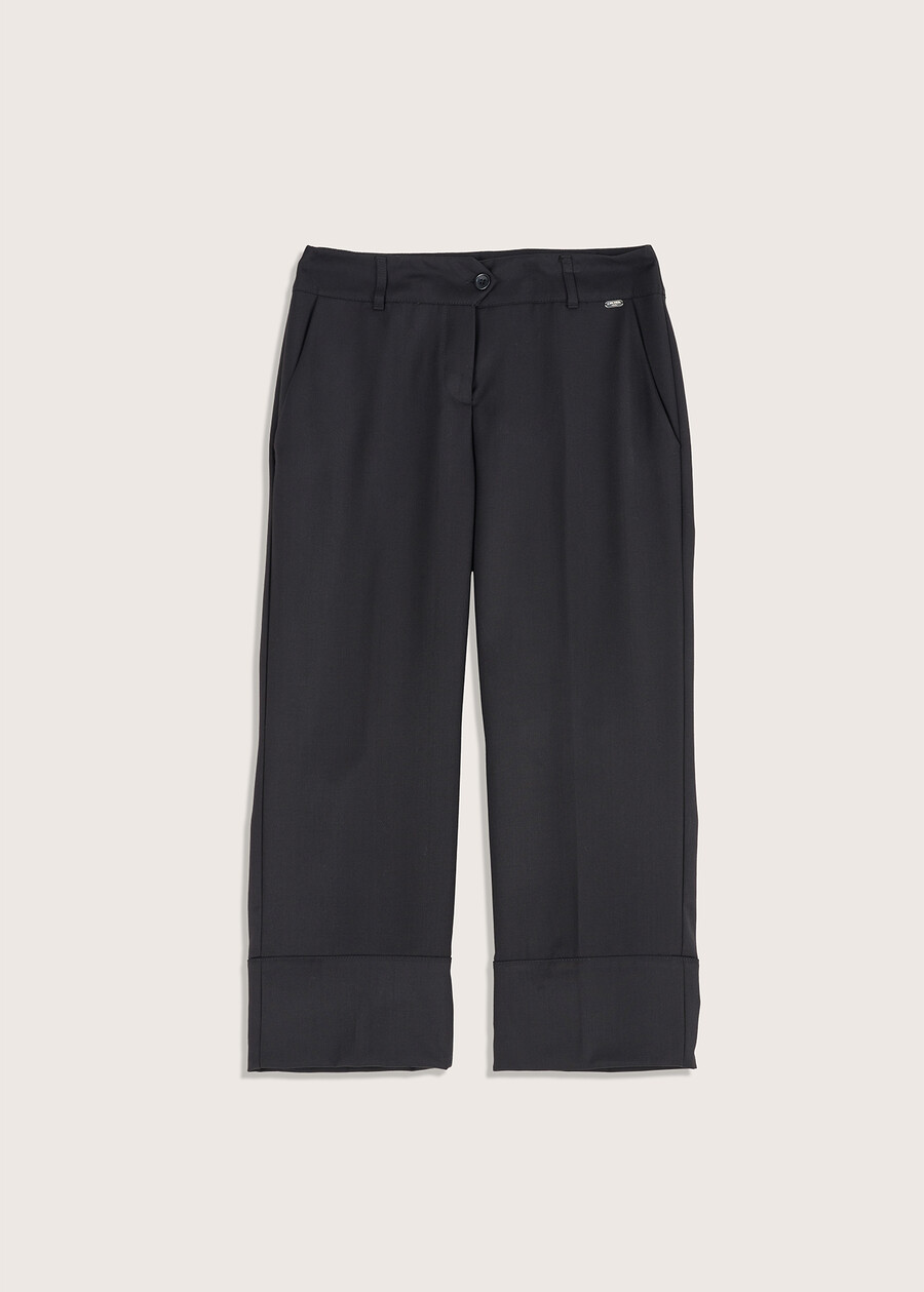 Sara polyviscose trousers NERO BLACKBEIGE LANA Woman , image number 6
