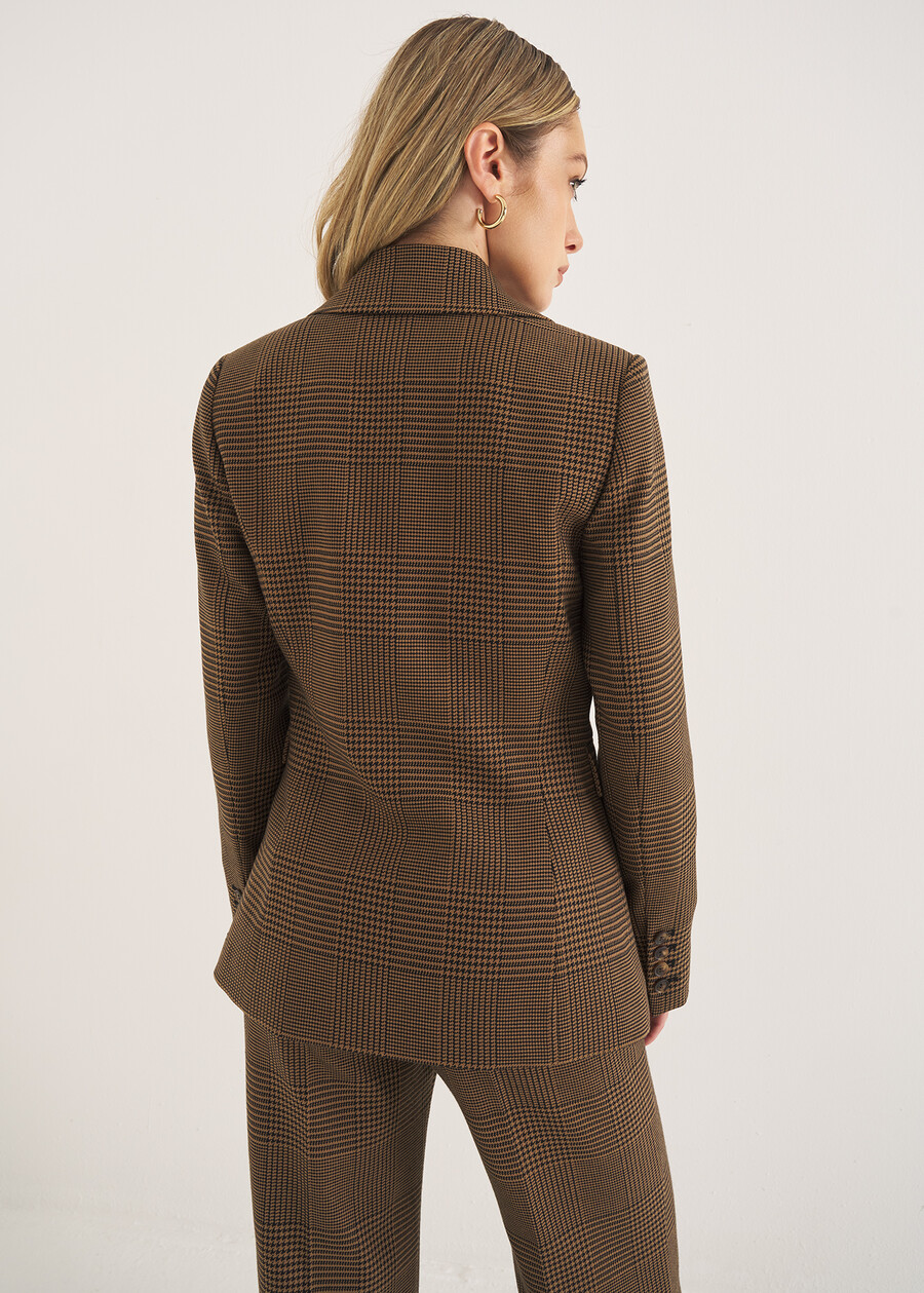 Checked Wide-Lapel Suit MARRONE TERRA Woman , image number 5