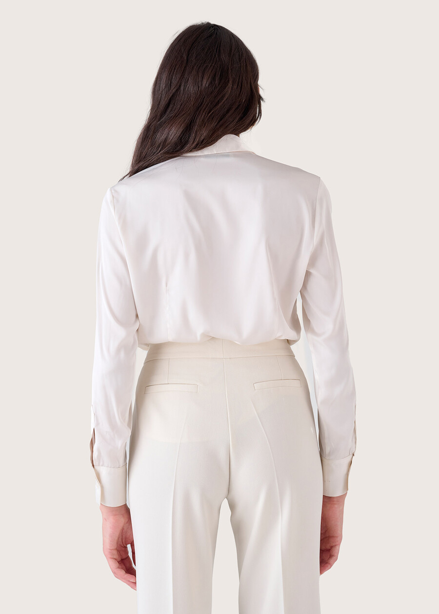 Camicia Alessia in satin BEIGE LIGHT BEIGEBEIGE LATTEMARRONE Donna , immagine n. 3