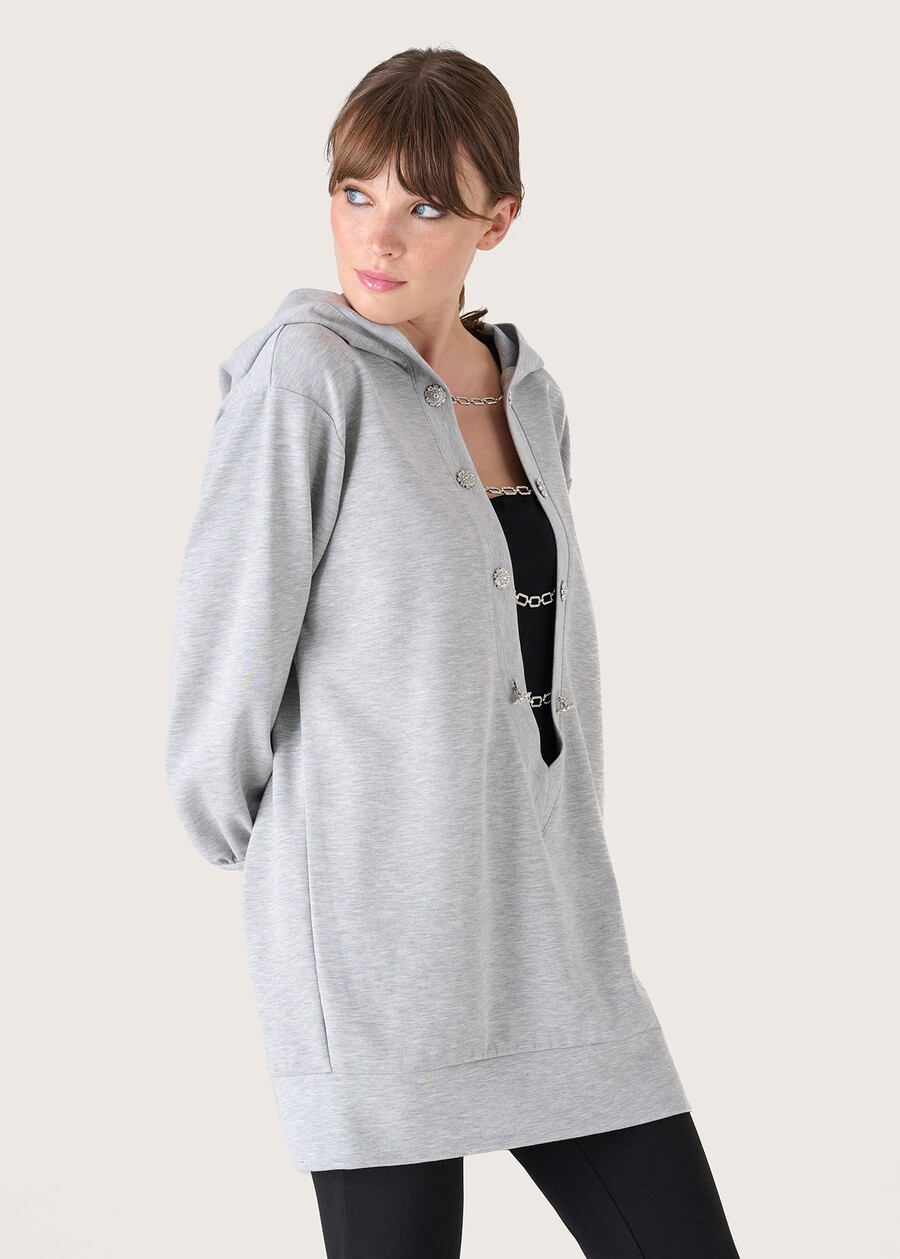 Suzanne sweater with pearls and chains GRIGIO MEDIUM GREY Woman , image number 2