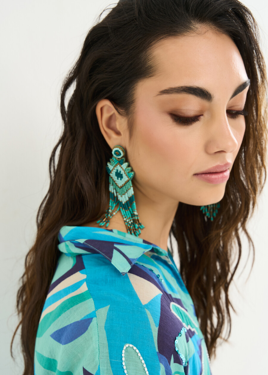 Goky hand-embroidered earrings AZZURO AZZURRO Woman , image number 1