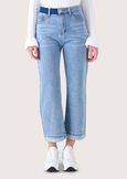 Sara denim cotton trousers DENIM Woman image number 3