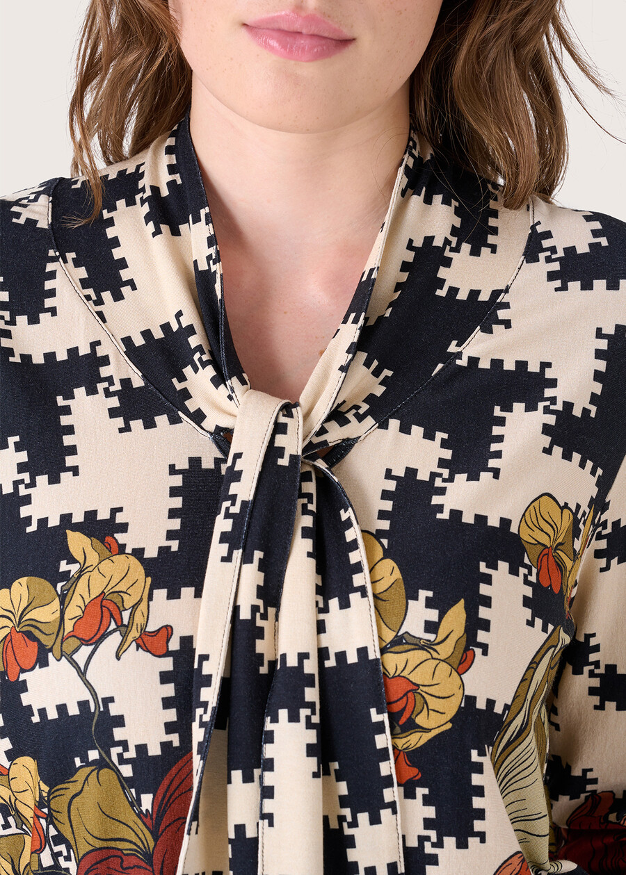 Siria houndstooth jersey BEIGE LANA Woman , image number 2