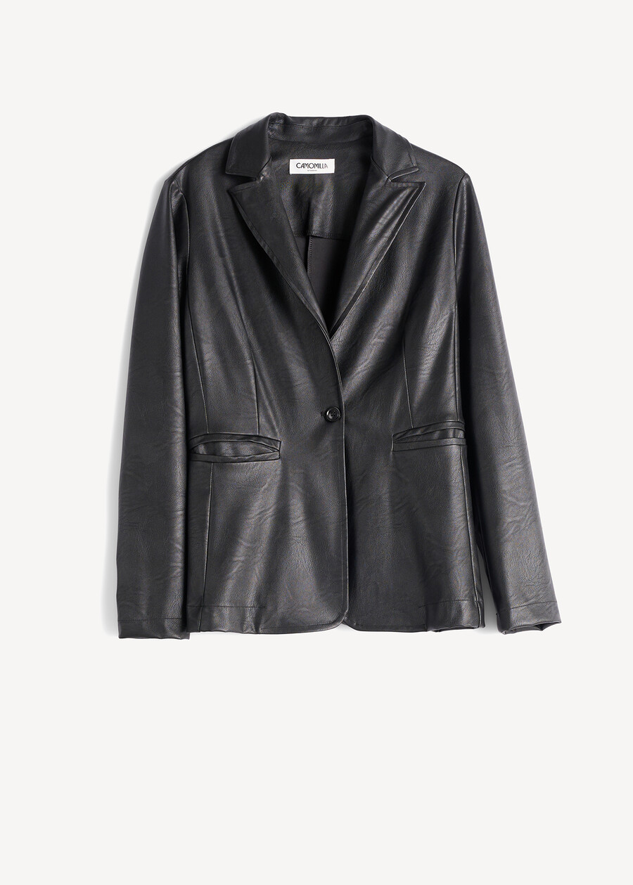 Giacca Gecky slim in ecopelle NERO Donna , immagine n. 5