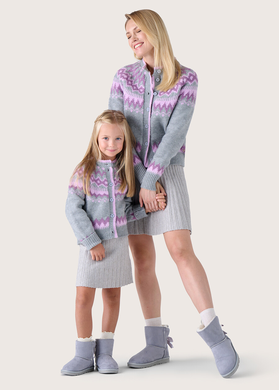 Cardigan Chica fantasia norvegese GRIGIO LIGHT GREY Donna , immagine n. 4