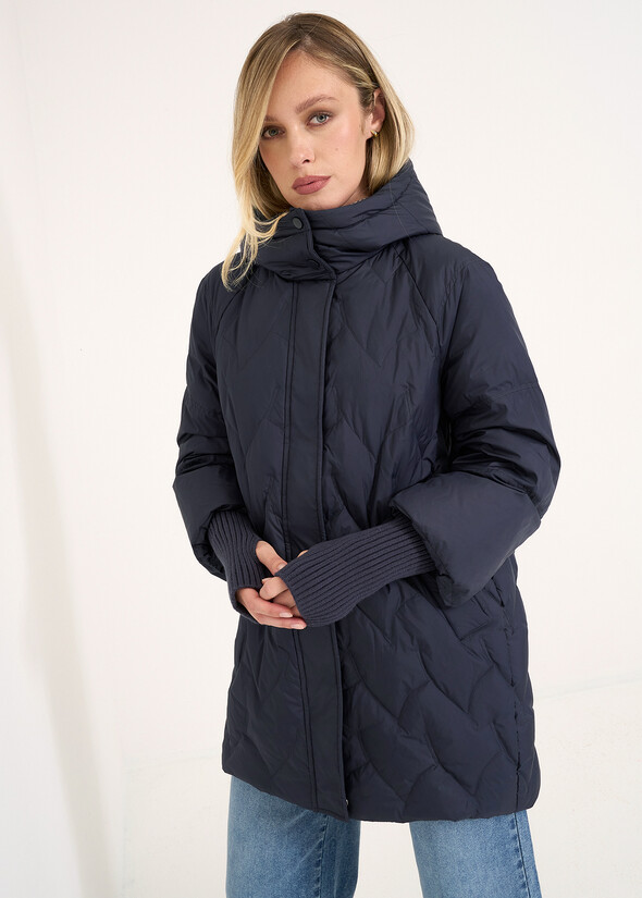 Piumino medio Pietro in piuma d'oca BLU Donna null