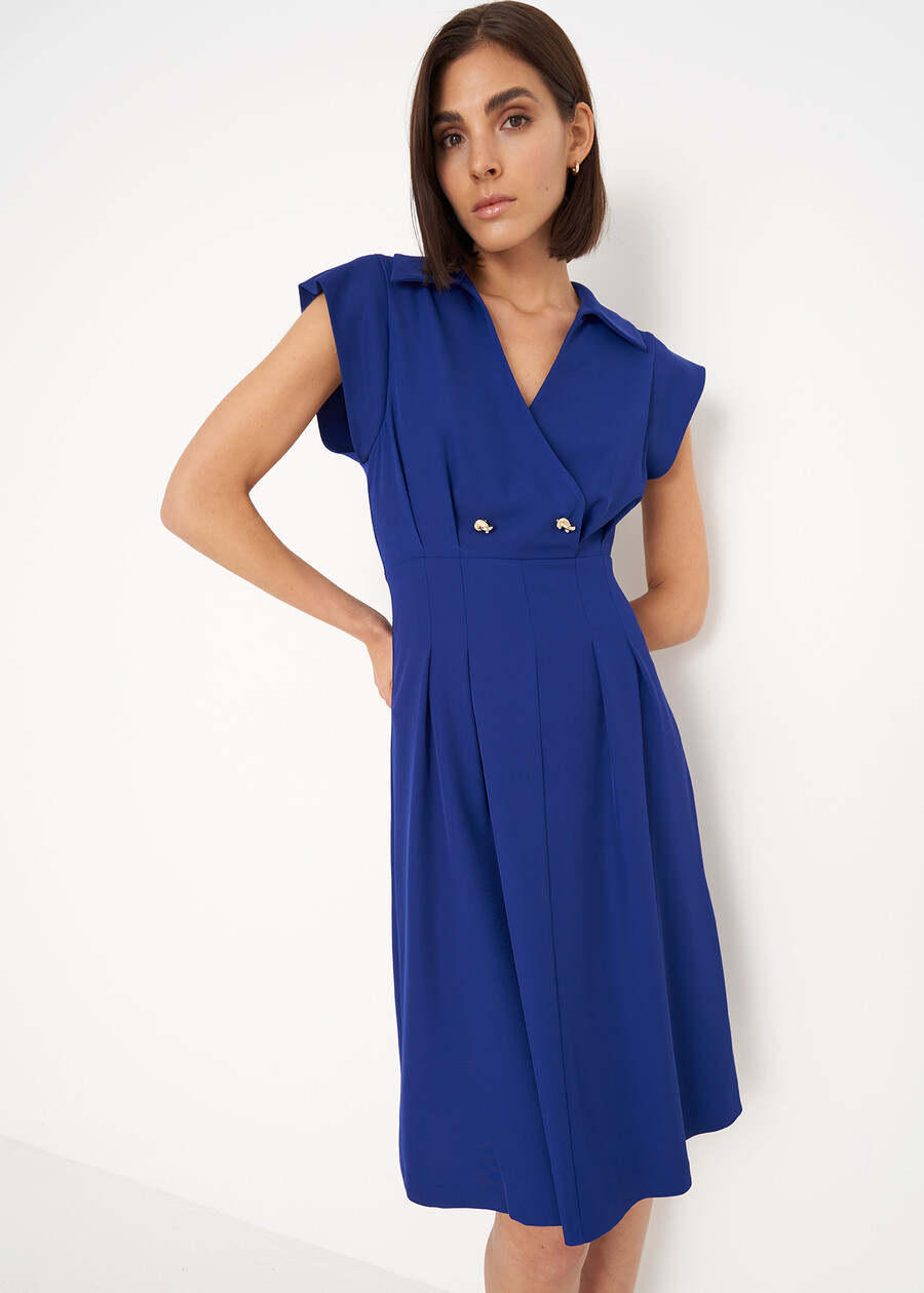 Abito Alan Midi Con Colletto NERO BLACKBLU ELETTRICO Donna , immagine n. 2